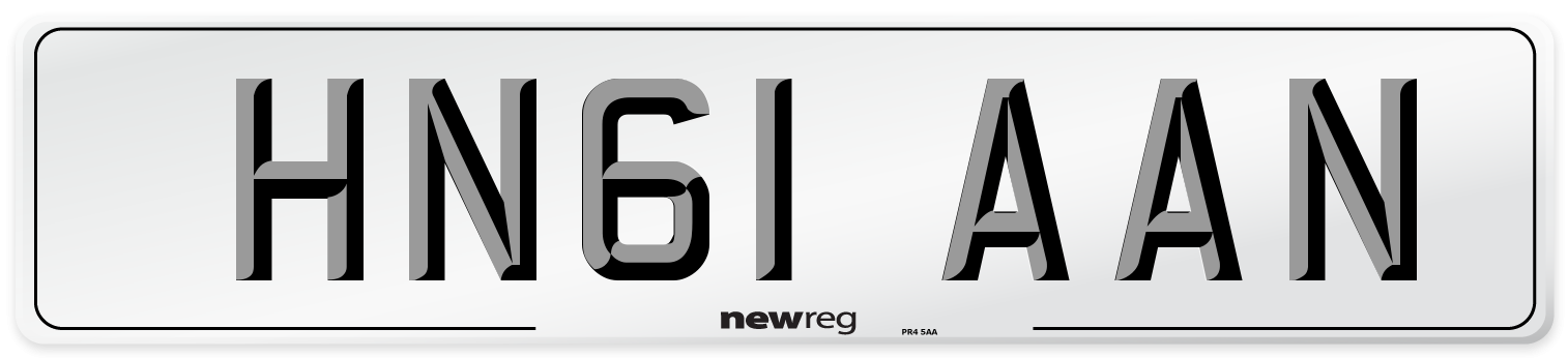 HN61 AAN Number Plate from New Reg